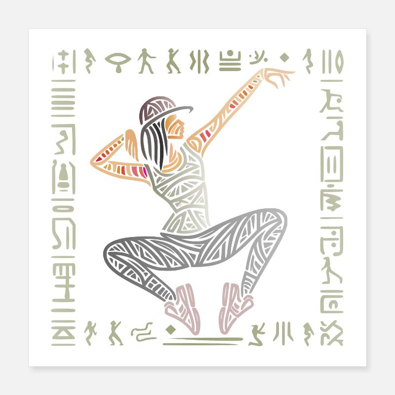 Breakdance woman, hiphop dancer pattern Egypt Poster 16" x 16" (40x40 cm)