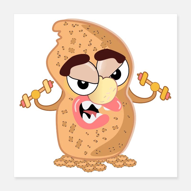 MUSCULATION BICEPS CACAHUÈTES Poster 40 x 40 cm