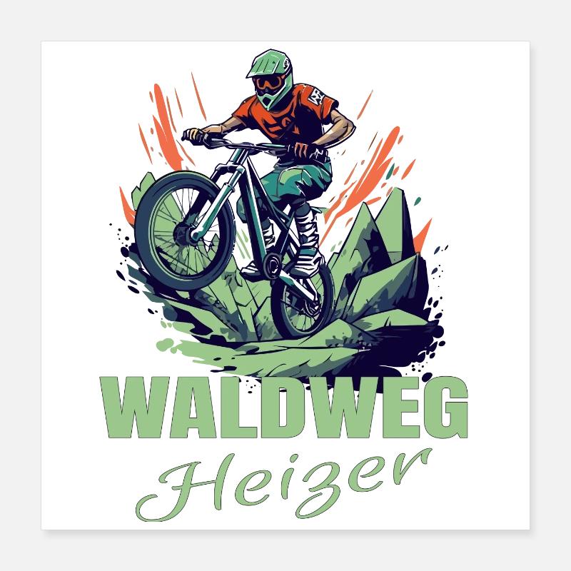 MTB: Waldweg Heizer Poster 40x40 cm