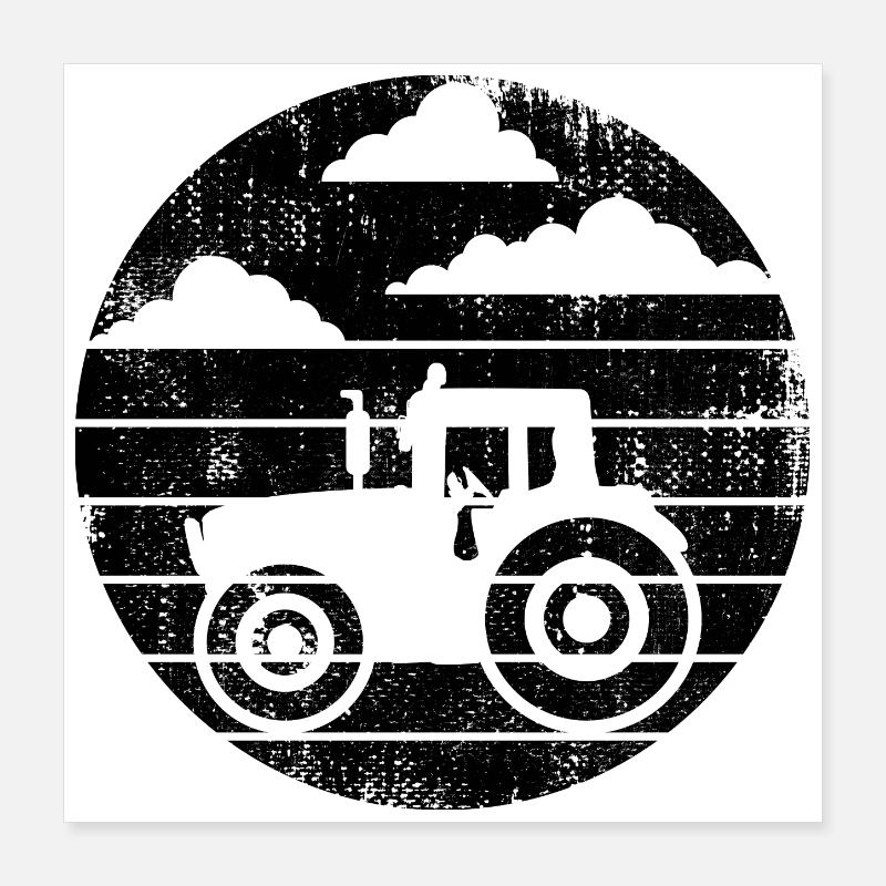 Tractor Sketch Poster 16" x 16" (40x40 cm)