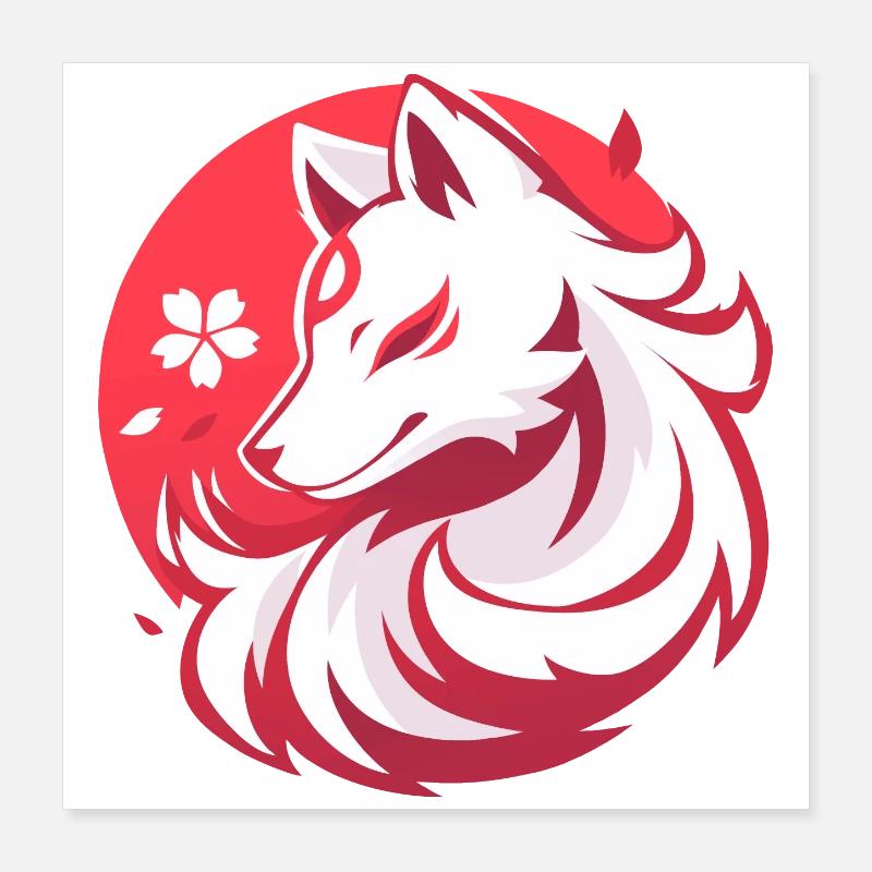 Weißfuchs nach asiatischer Art Poster 40x40 cm