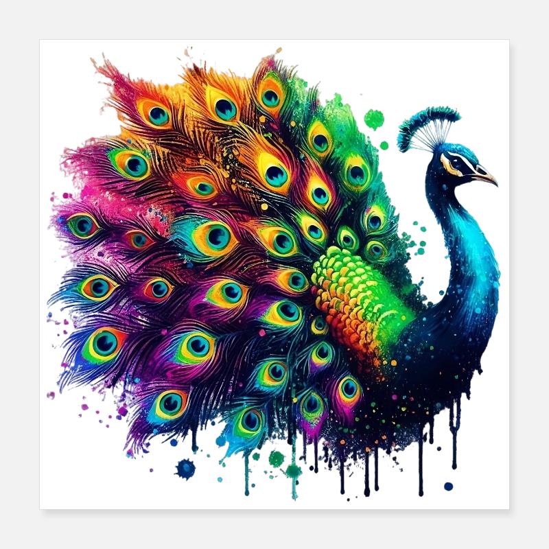 Peacock Poster 16" x 16" (40x40 cm)