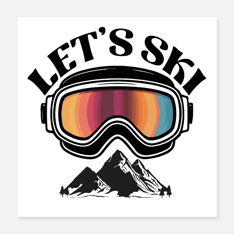 Rétro Let’s Ski Poster 40 x 40 cm