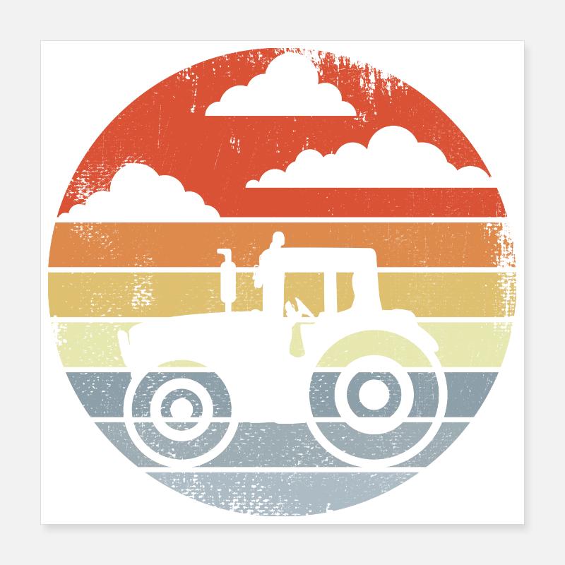 Tracteur d’époque Poster 40 x 40 cm