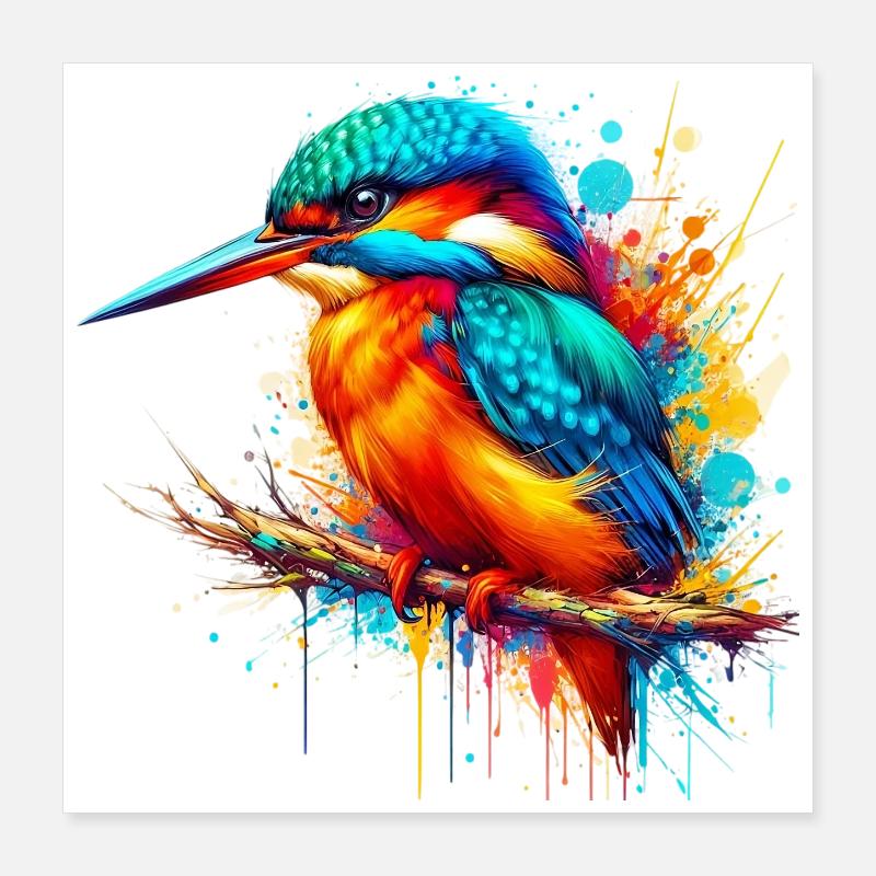 Eisvogel Poster 40x40 cm