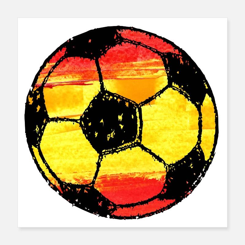 Fußball Spanien - rot gelb rot Poster 40x40 cm