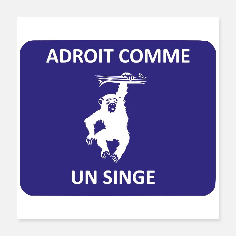 Adroit comme un singe Poster 40 x 40 cm