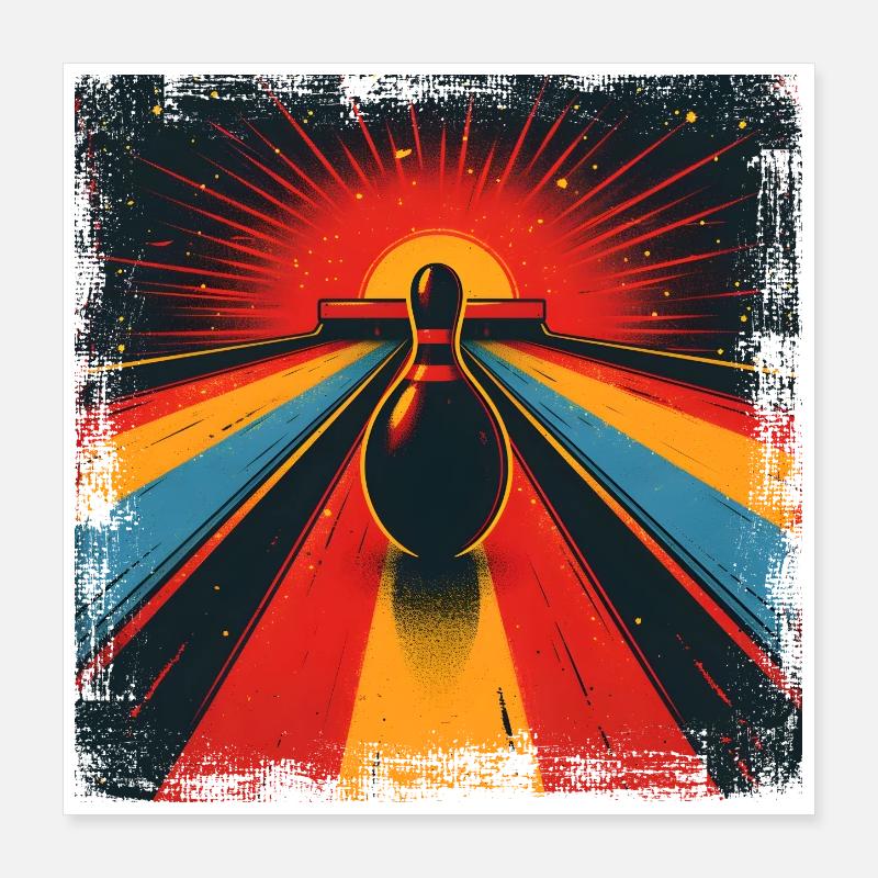 Bowling dans un style vintage Poster 40 x 40 cm