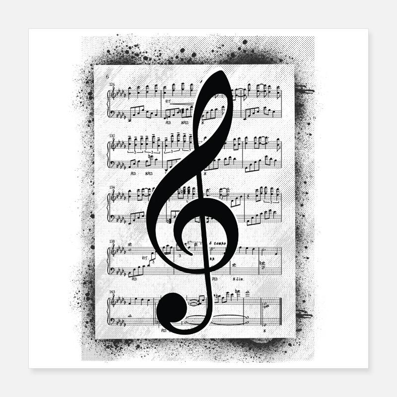 Musical Note Music Poster 16" x 16" (40x40 cm)