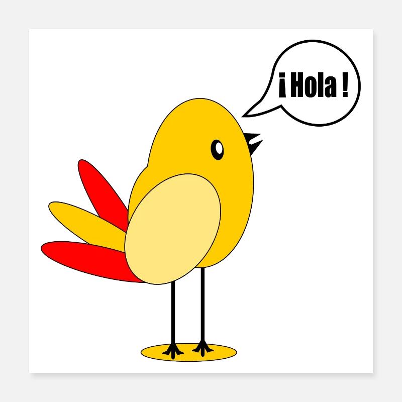 SPANIEN LÄNDERFAHNE SPANISCH VOGEL Poster 40x40 cm