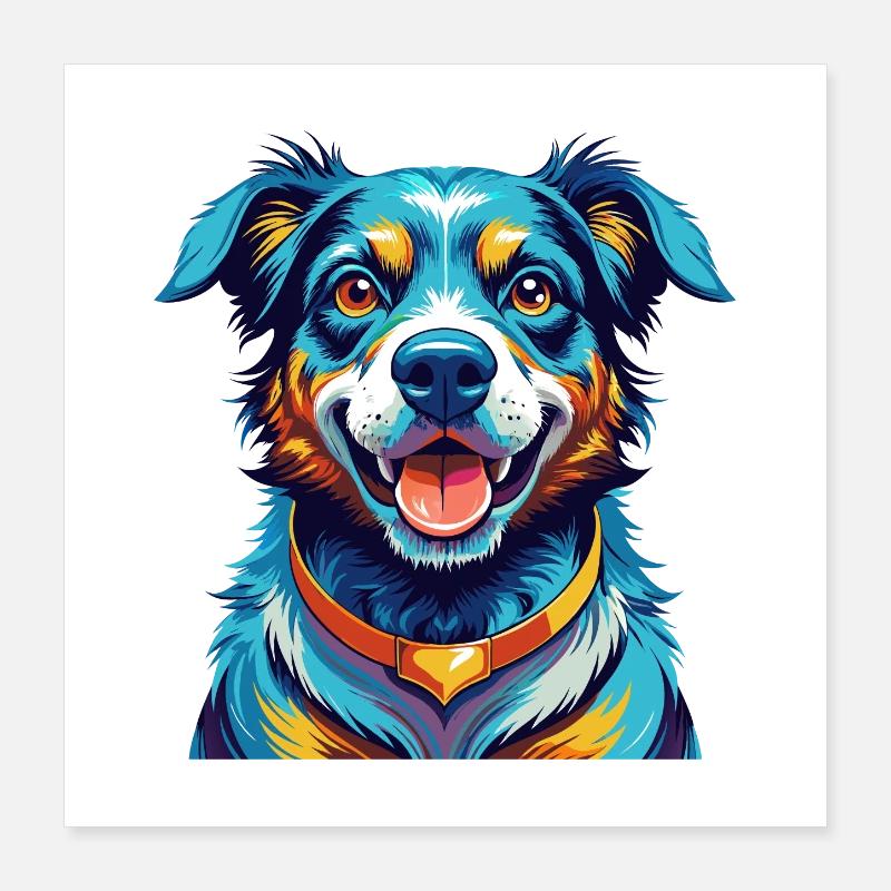 Cao De Castro Laboreiro Race Chien Dessin Animé Kawaii Poster 40 x 40 cm