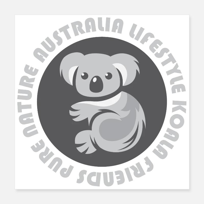 Australia Koala Emblem Bär Comic Cartoon Symbol Poster 40x40 cm