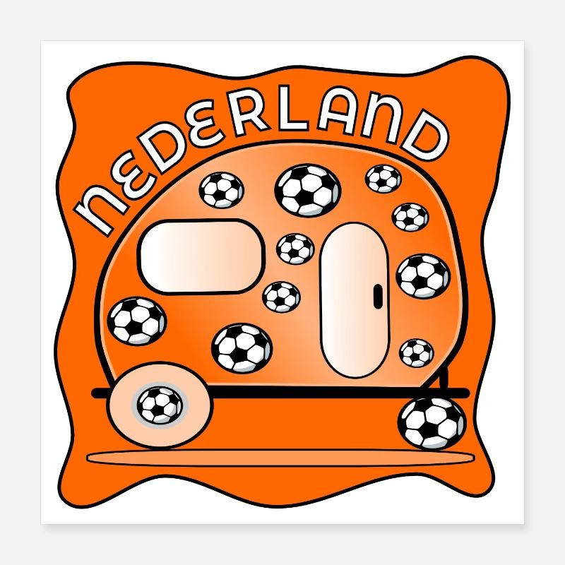 PAYS-BAS CAMPING FOOTBALL Poster 40 x 40 cm