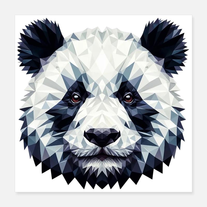 Polygonaler Panda Poster 40x40 cm