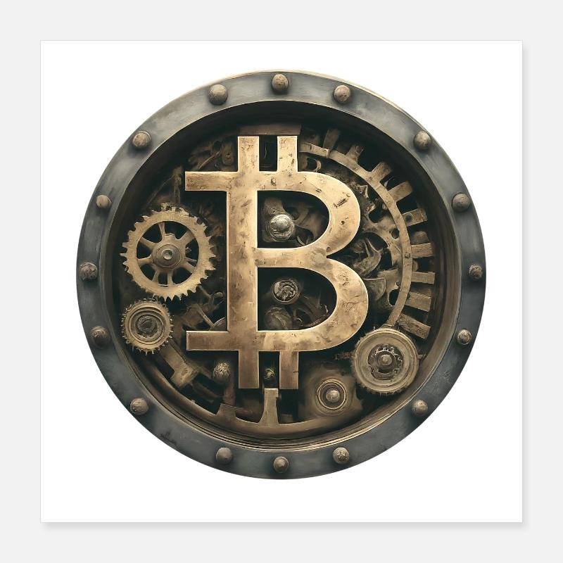 The Bitcoin Machine - Poster 16" x 16" (40x40 cm) - white