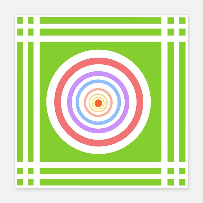 Jeu géométrique de couleurs dans la couleur Poster 40 x 40 cm