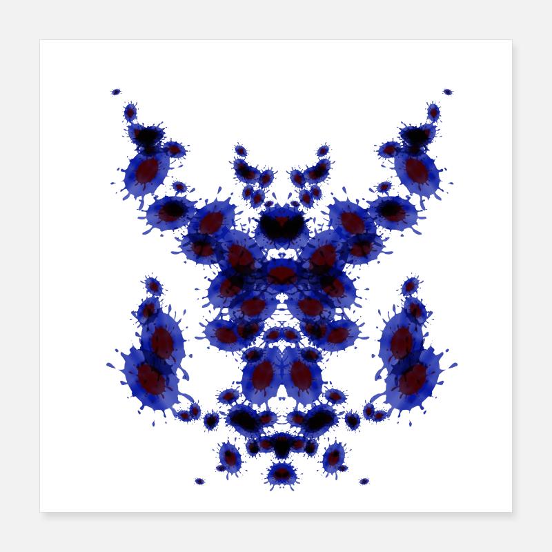 Rohrschachblau Poster 40x40 cm