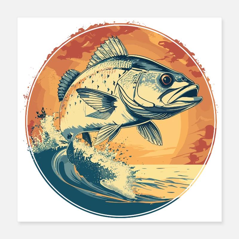 Illustration de poisson Poster 40 x 40 cm