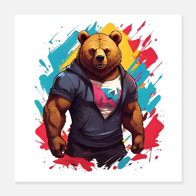 Ours Urbain Cool Poster 40 x 40 cm