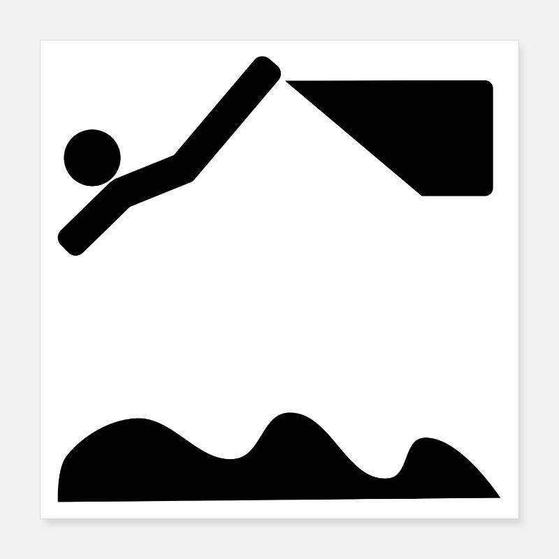 PLONGÉE PLONGÉE NATATION Poster 40 x 40 cm