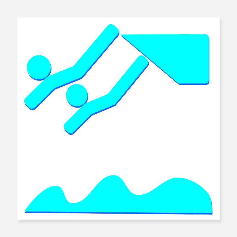 SYNCHRONIZED DIVING DIVING DIVING Poster 16" x 16" (40x40 cm)