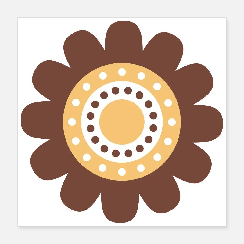 Cute Brown Daisy Flower Poster 16" x 16" (40x40 cm)