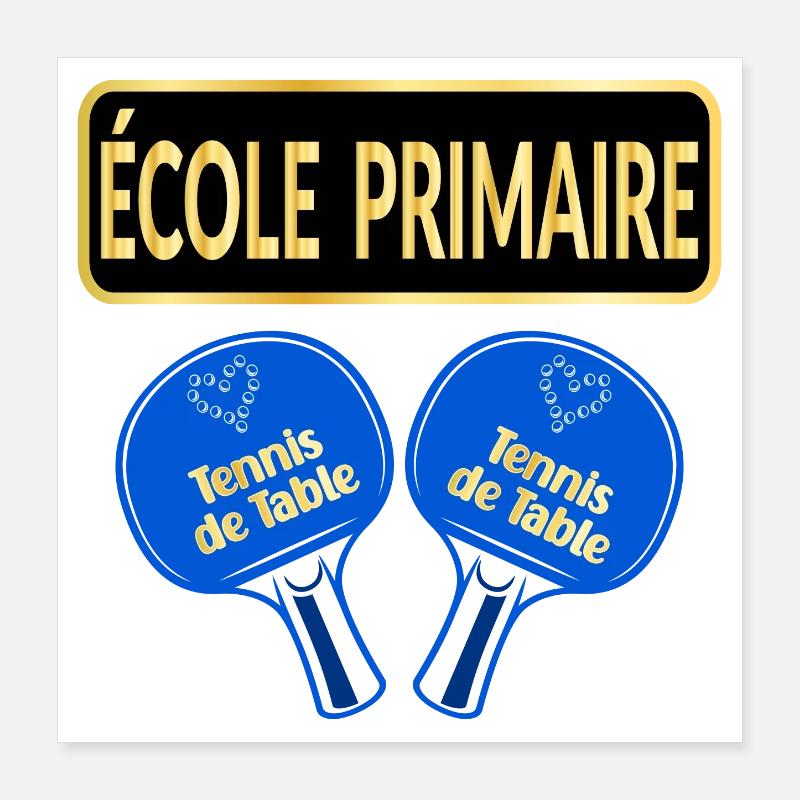 École Primaire - Tennis de Table Poster 40 x 40 cm