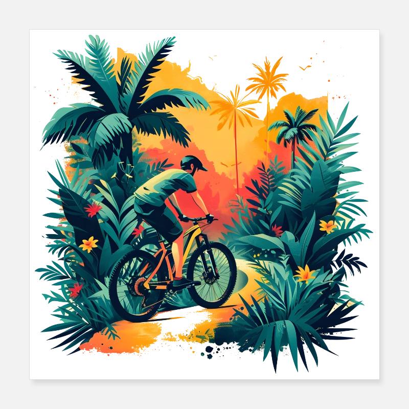 Radfahrer Poster 40x40 cm