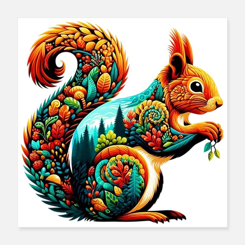Squirrel Poster 16" x 16" (40x40 cm)