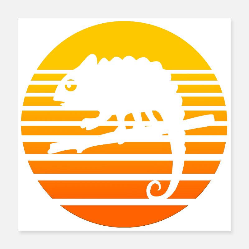 Animal caméléon Poster 40 x 40 cm