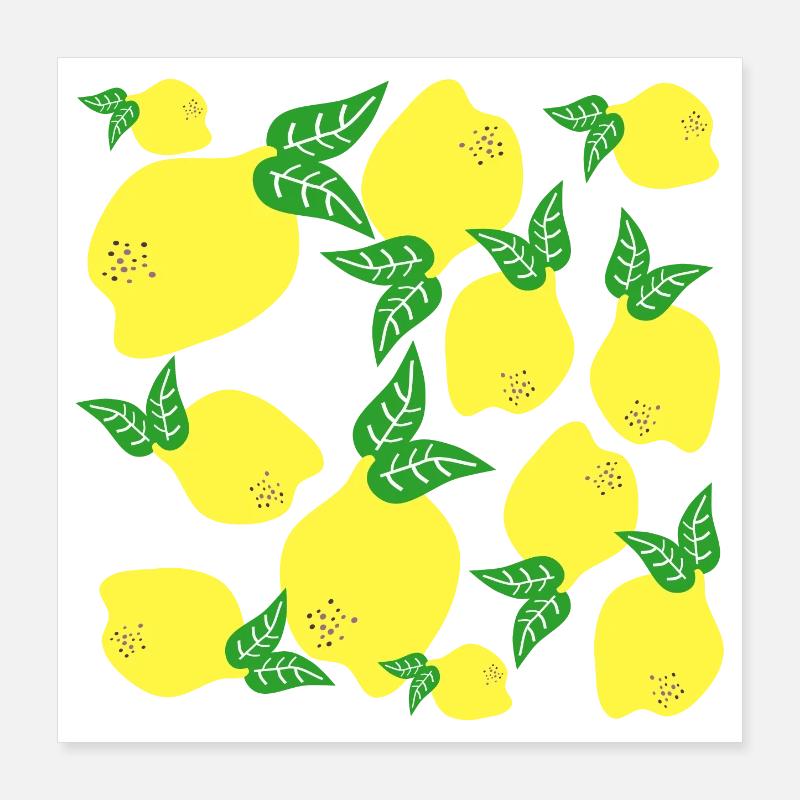Lemon Pattern Poster 16" x 16" (40x40 cm)
