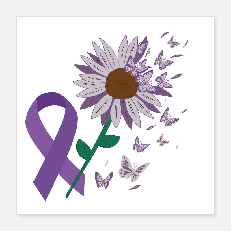 épilepsie violet arc fleur papillon Poster 40 x 40 cm