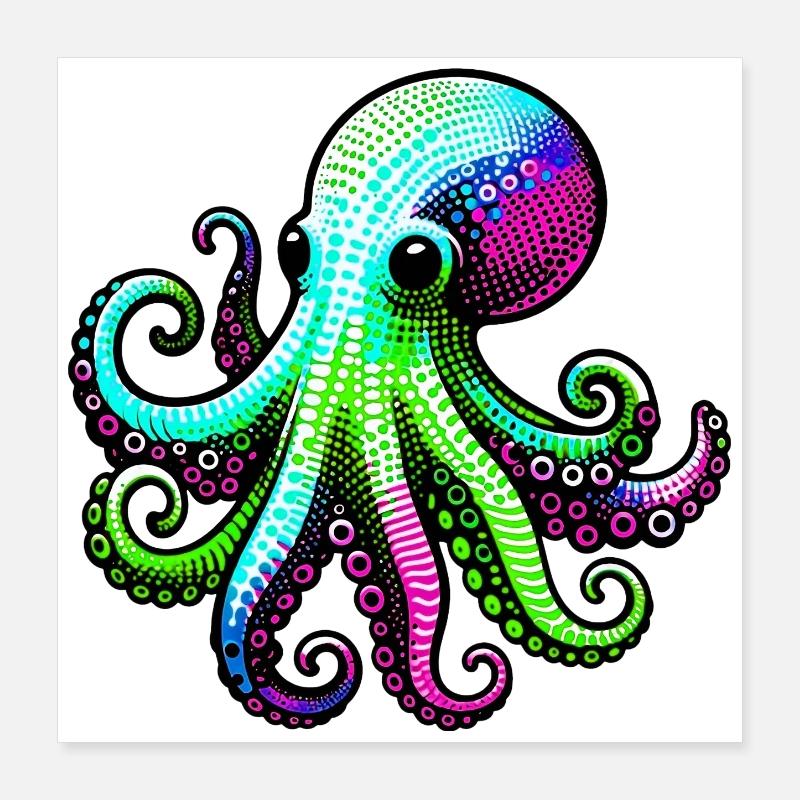 Octopus Poster 16" x 16" (40x40 cm)