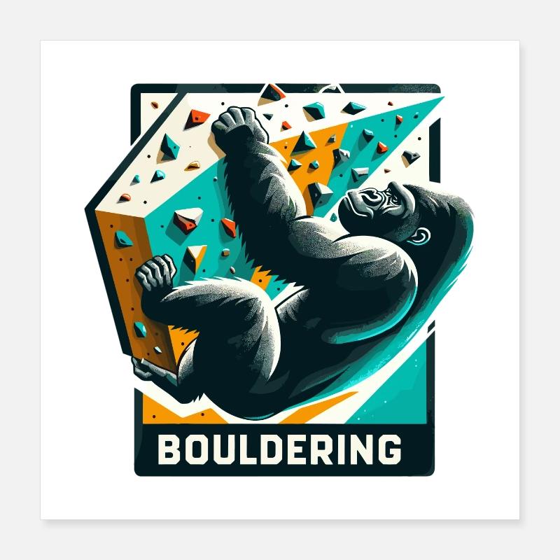 Cadeau de gorille d’escalade de bloc Poster 40 x 40 cm