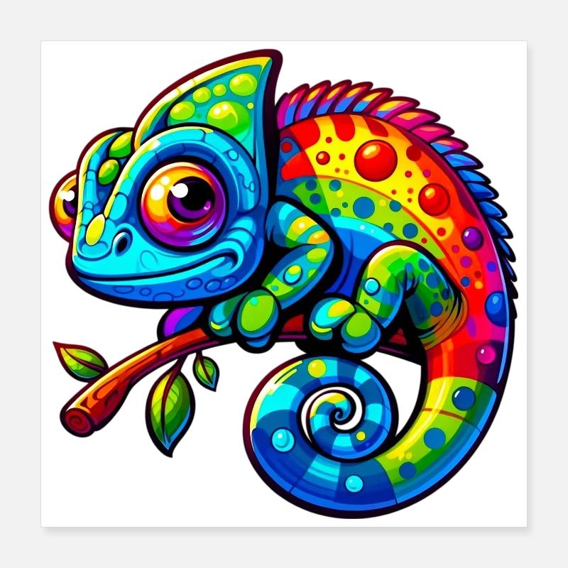 Caméléon Poster 40 x 40 cm