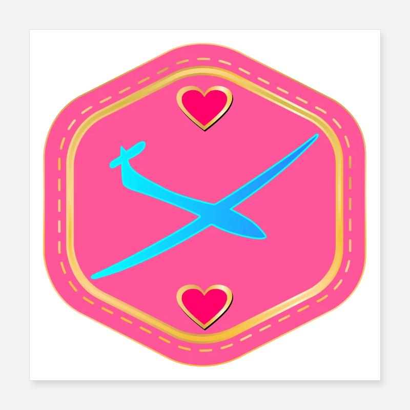 GLIDER - LOVE GLIDING Poster 16" x 16" (40x40 cm)