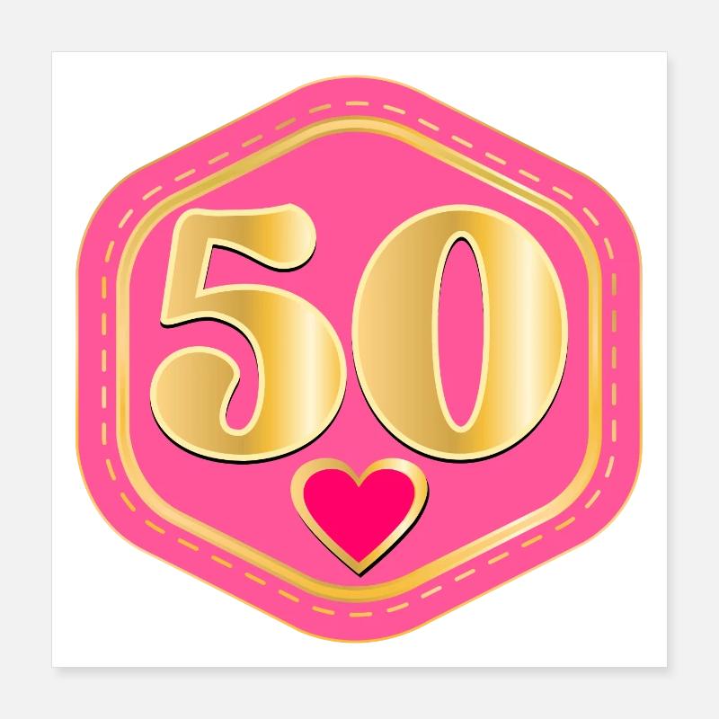 50e anniversaire - FIFTY Poster 40 x 40 cm