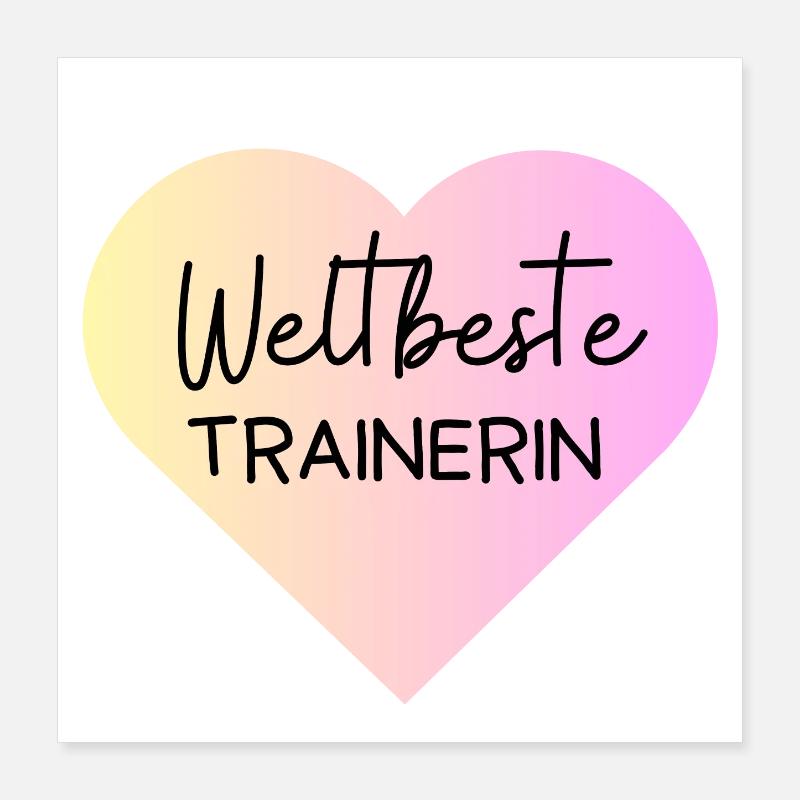 Weltbeste Trainerin! Personalisierbar Poster 40x40 cm