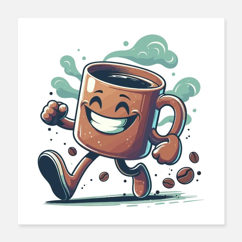 Gute Laune Kaffee Tasse Geschenk Poster 40x40 cm