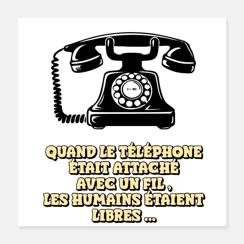 Quand le téléphone avait un fil Poster 40 x 40 cm