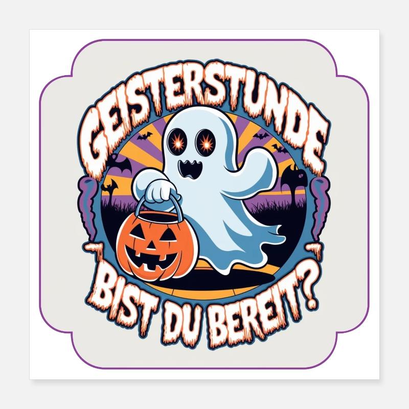 Halloween Ghost Witching Hour - Êtes-vous prêt ? Poster 40 x 40 cm