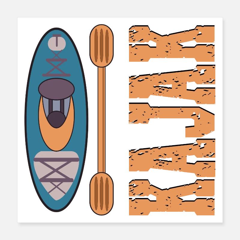 KAJAK PADDELBOOT Poster 40x40 cm