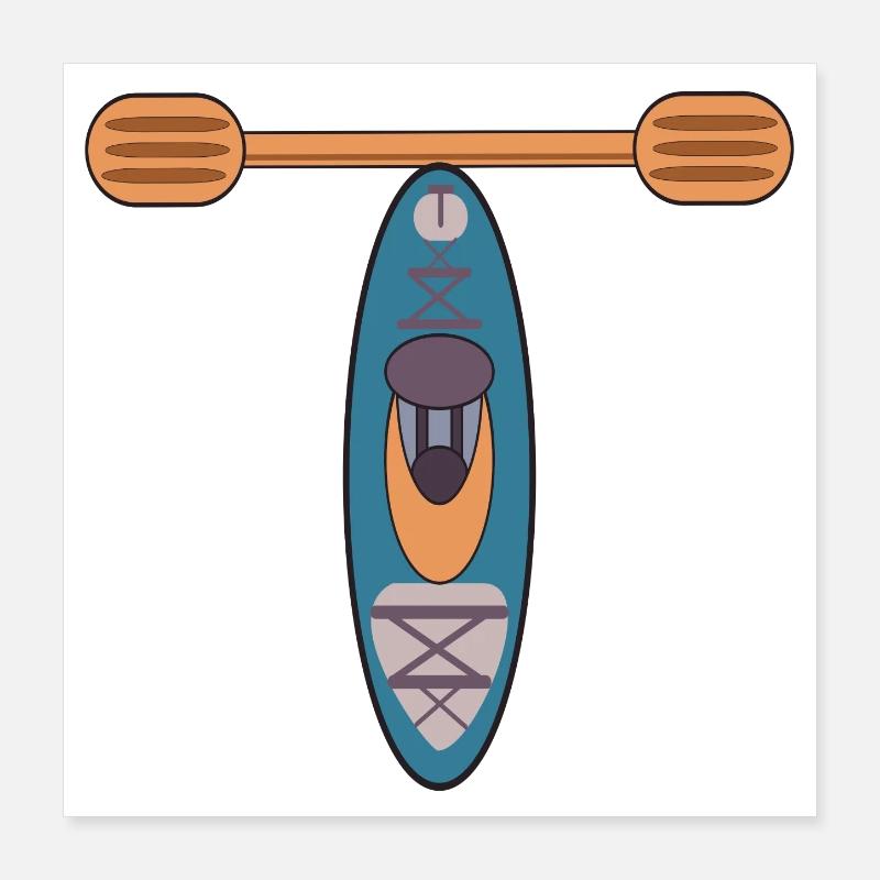 BUCHSTABE T - KAJAK Poster 40x40 cm