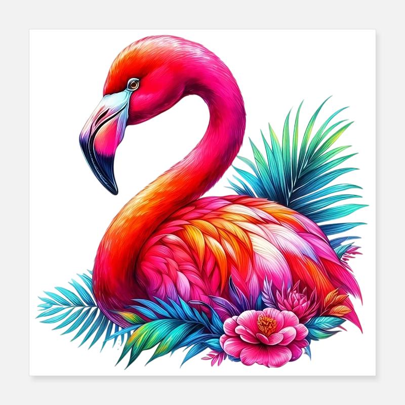 Flamant Poster 40 x 40 cm