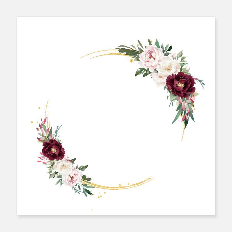Flower circle customizable Poster 16" x 16" (40x40 cm)