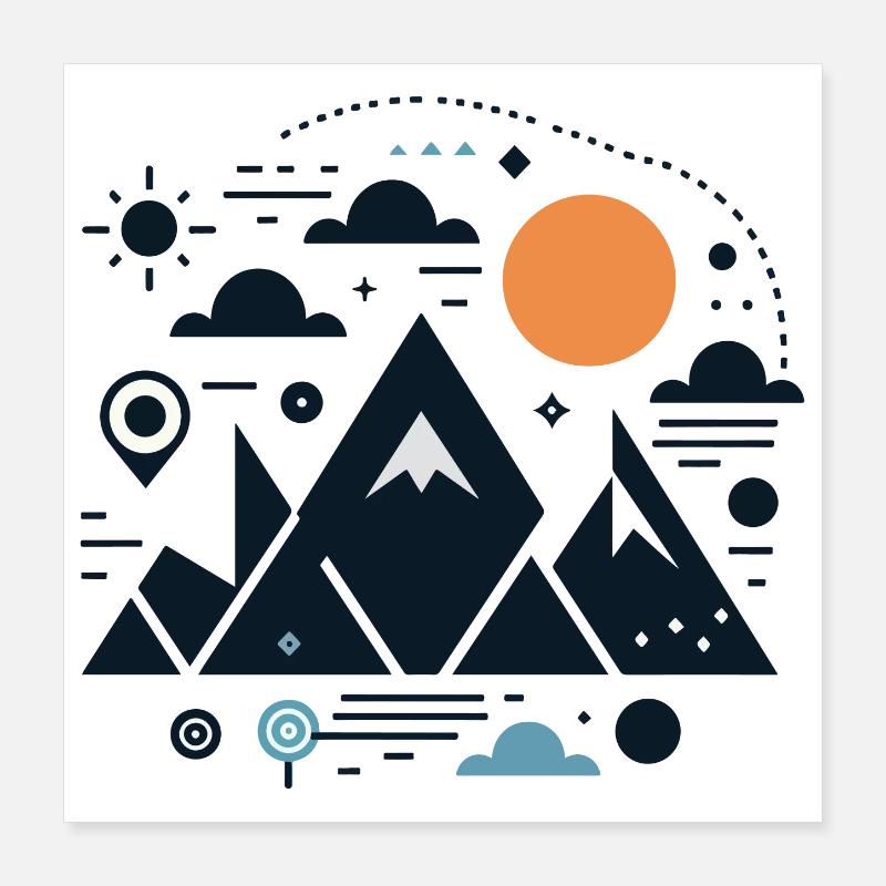 Mountains Poster 16" x 16" (40x40 cm)