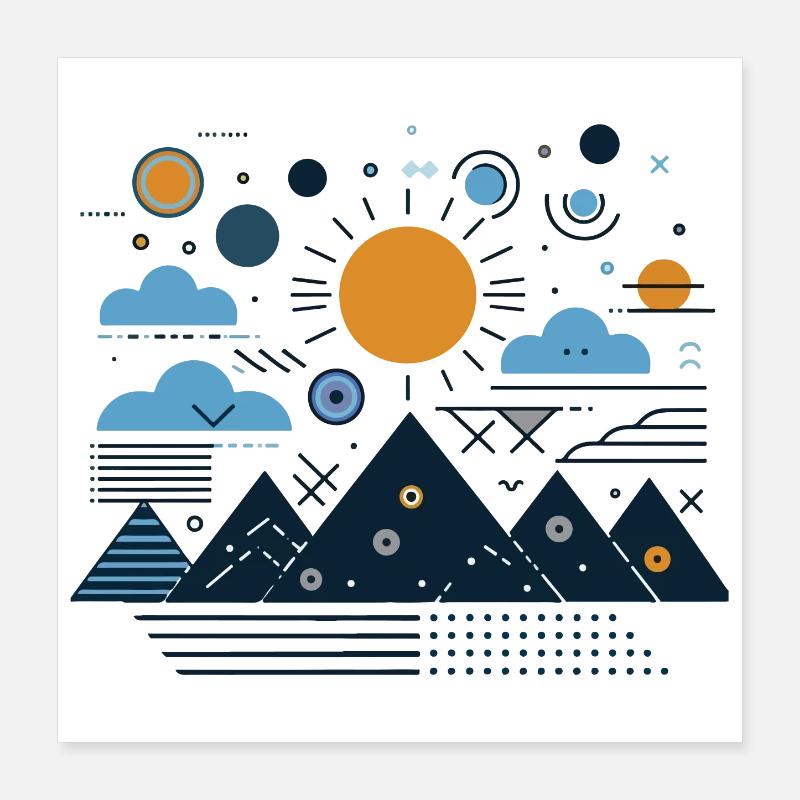 Montagnes Poster 40 x 40 cm