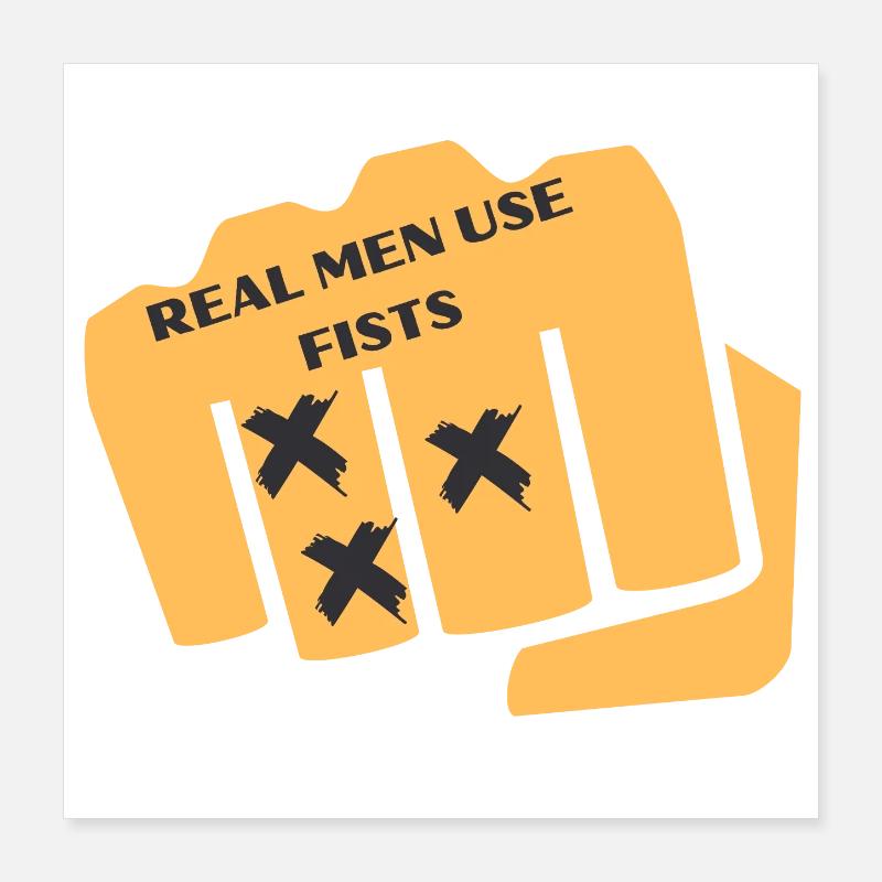 Fäuste Karte Grafik Poster 40x40 cm