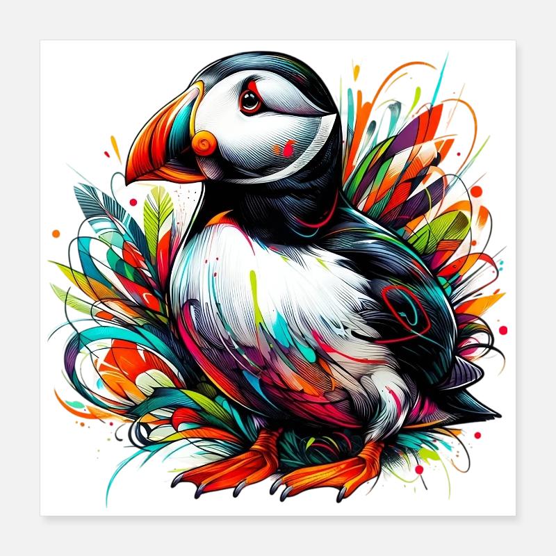 Macareux Poster 40 x 40 cm