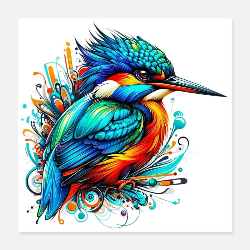 Eisvogel Poster 40x40 cm